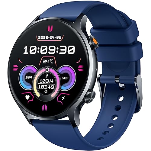 Smartwatch Fitnessuhr mit Telefonfunktion - Herren Sportuhr Fitness Armbanduhr mit Herzfrequenz Schlafmonitor Schrittzähler Uhr 1.42 Zoll Wasserdicht 100+ Sportmodi Smart Watch Männer für iOS Android von TAOPON