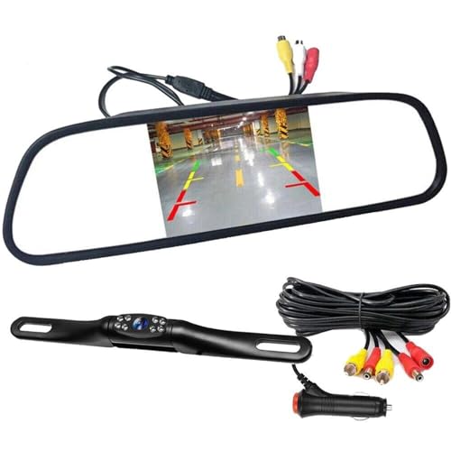 Nachtsicht 5-Zoll-LCD-Rückspiegel-Monitor Rückfahrkamera-Set Mit 8 Lampen Für Auto MPV Wohnmobil SUV Parkplatz Einparkhilfe von TARFIC