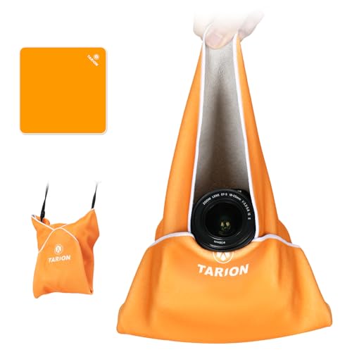 TARION Kamera Einschlagtuch Objektive Schutzhülle: Camera Protective Wrap Kamerahülle für DSLR Fotoausrüstung Kompaktkamera Objektiv Blitz Handy Laptop Tablet im Rucksack Tasche Beutel(47*47, Orange) von TARION