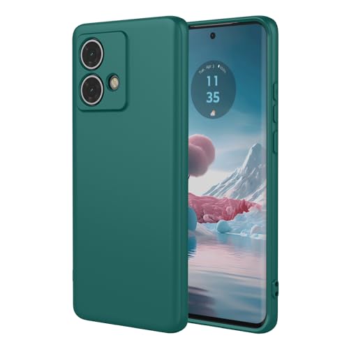 TAUYN Hülle für Motorola Moto Edge 40 Neo, Weiche TPU Flüssig Silicone Schutzhülle, Ultra-dünn Stoßfest, Anti-Fall, Schlank Rundum-Schutz Handyhüll, Dunkelgrün von TAUYN