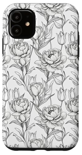 Hülle für iPhone 11 Blumenmuster mit Tulpenumrandung von TAYMELL