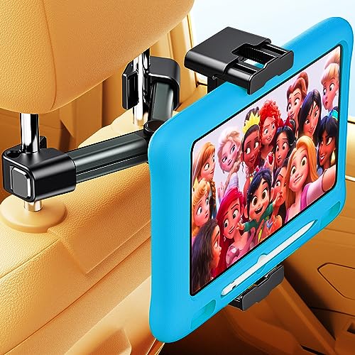 TAZENI Tablet-iPad-Halterung für Autohalterung, Rücksitz, dicke Hülle, freundliche Kopfstütze, iPad, Tablet, KFZ-Halterung, für Auto, Auto, Reisen, Essentials, Kinder, passend für 10-33 cm Geräte von TAZENI