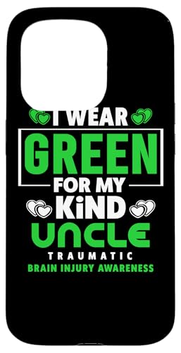 Hülle für iPhone 15 Pro I Wear Green For My Uncle – Traumatisches Bewusstsein für Gehirnverletzungen von TBI - Traumatic Brain Injury Awareness Apparel.