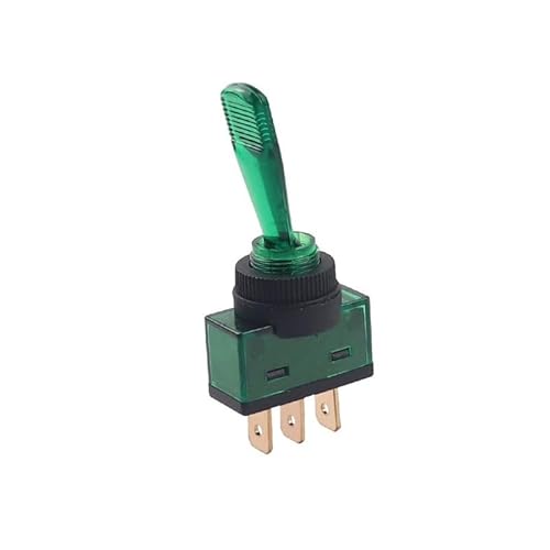 Automotive Toggle Switch 3 Pin ON-OFF with lamp DC 12V 20A Control switch(Green) von TBMRSKKN