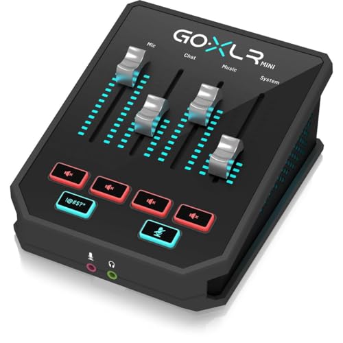 TC Helicon GoXLR MINI Online-Broadcast-Mixer mit USB-/Audio-Schnittstelle und Midas-Vorverstärker, 9.4×8.5×4.6/ 239×216×116mm von TC Helicon