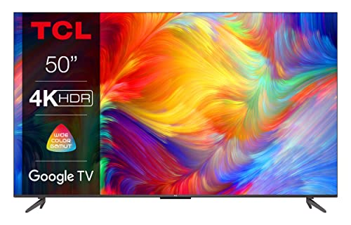 TCL 50P739 50 Zoll Fernseher, 4K HDR, Ultra HD, Smart TV Powered by Google TV, Rahmenloses Design (Dolby Vision & Atmos, Freihändige Sprachsteuerung, Kompatibel mit Google Assistant & Alexa) von TCL