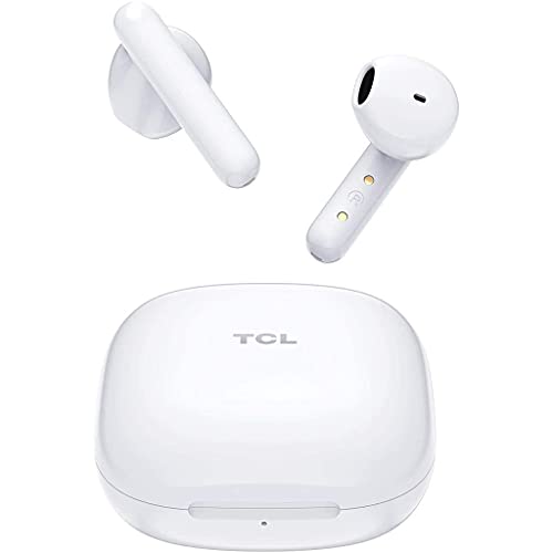 TCL - MOVEAUDIO S150 Kabellose Kopfhörer (Bluetooth 5.0, Schnellladung, extra dünne Ladehülle, bis zu 3,5 Stunden Hörzeit, Touch), Weiß von TCL