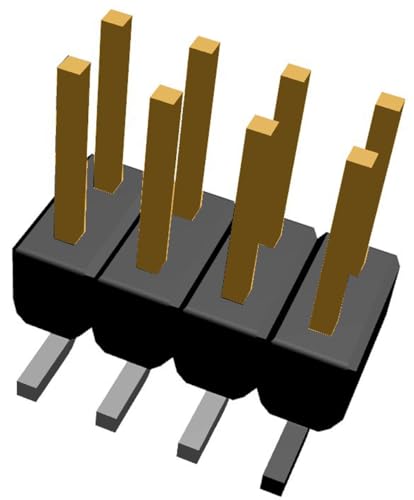 TE Connectivity AMPMODU MOD II Stiftleiste Gerade, 8-polig / 2-reihig, Raster 2.54mm, Lötanschluss-Anschluss, 3.0A, von TE