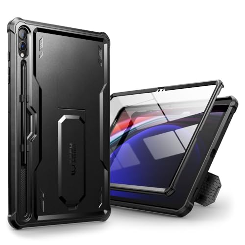 TECH PROTECT Kevlar Pro Case - Hülle, Bumper Schutzhülle 360 Grad Cover mit Displayschutz | Kompatibel mit Samsung Galaxy Tab S9+ Plus 12.4 X810 / X816B | Schwarz von TECH PROTECT