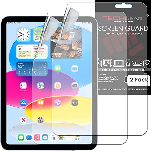 TECHGEAR [2 Stück iPad 10 2022 (10,9 Zoll) Anti Glare Matt Display Folie - Matte Anti Glare Blendschutz Schutzfolie Kompatibel mit Apple iPad 10. Generation 2022 10.9 Zoll Neuste Modell von TECHGEAR