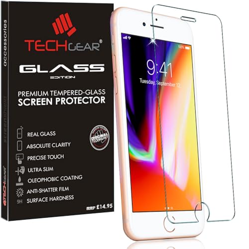 TECHGEAR Schutzfolie kompatibel mit iPhone SE 2020 (4.7 zoll) iPhone 8, iPhone 7, iPhone 6s, 6 - Schutzfolie folie Glas Anti-Kratzer Schutzabdeckung kompatibel mit iPhone SE 2020, iPhone 8/7 / 6 / 6s von TECHGEAR