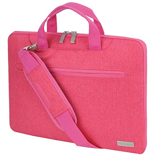 TECHGEAR Tasche für 11-12,3 Laptops - Tragbare Multifunktions Laptop hülle mit verstellbarem Schultergurt, Gepäckriemen und unterdrückbaren Griffen, Tragbarer Organizer Case mit Taschen - Rose von TECHGEAR