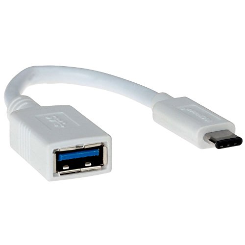TECHGEAR USB C 3.1 OTG Adapter Kabel Kompatibel mit Ultra Tab, W41 Pro, W41+, W41, W11, K92 5G, K62, Q52, K52, K42, K71 Wing 5G, On The Go USB Typ C auf USB Buchse Host Adapter [Weiß] von TECHGEAR