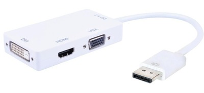 Adapter - DisplayPort 1.2 Stecker auf -- HDMI/DVI/VGA von TECHLY