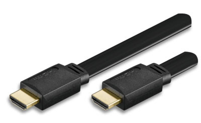 HDMI High Speed mit Ethernet -- Flachkabel, schwarz, 1 m von TECHLY