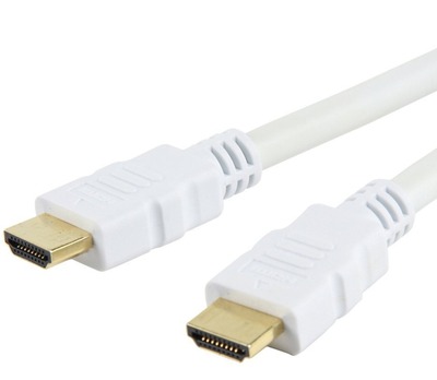 HDMI High Speed mit Ethernet Kabel A/A -- Stecker/Stecker, weiß, 1 m von TECHLY