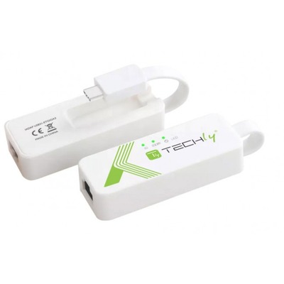 USB 3.1 Typ C RJ45 10/100/1000 Adapter -- weiß von TECHLY