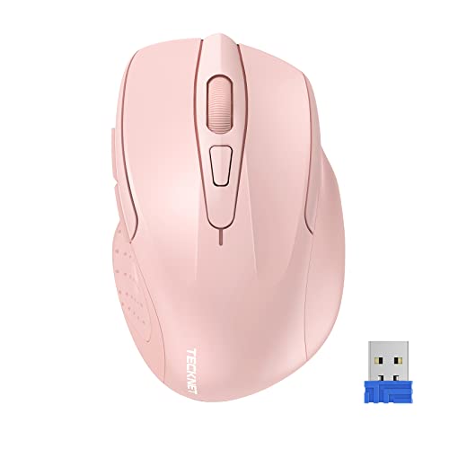 TECKNET Kabellose Maus, 5 Stufen, 2600 dpi, 2,4 G, ergonomische USB-Maus, 6 Tasten, 24 Monate Akkulaufzeit, optische kabellose Maus für Computer, PC, Mac, Laptop von TECKNET