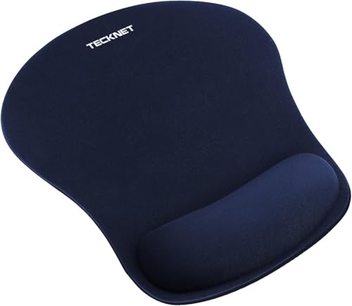 TECKNET Mauspad mit Gelkissen, Memory Foam Mousepad Ergonomisches Wasserdicht Komfort Mausmatte mit Handgelenkpolster Handauflage für Alle Maus Offfice Heim Computer Laptop, Blau von TECKNET