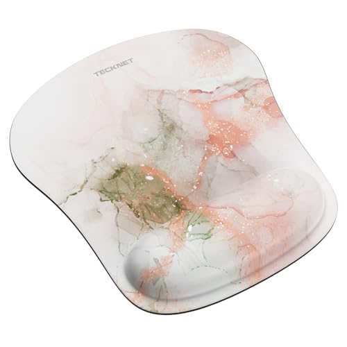 TECKNET Mauspad mit Gelkissen, Memory Foam Mousepad Ergonomisches Wasserdicht Komfort Mausmatte mit Handgelenkpolster Handauflage für Alle Maus Offfice Heim Computer Laptop von TECKNET