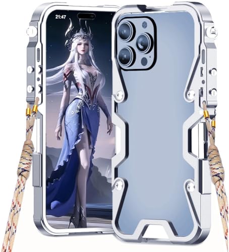 TECSHINE Metallhülle für iPhone 15 Pro, Passend für Apple iPhone 15 Pro Handyhülle, Hülle, Metallrahmen Apfel Handy Case, Rüstung von TECSHINE