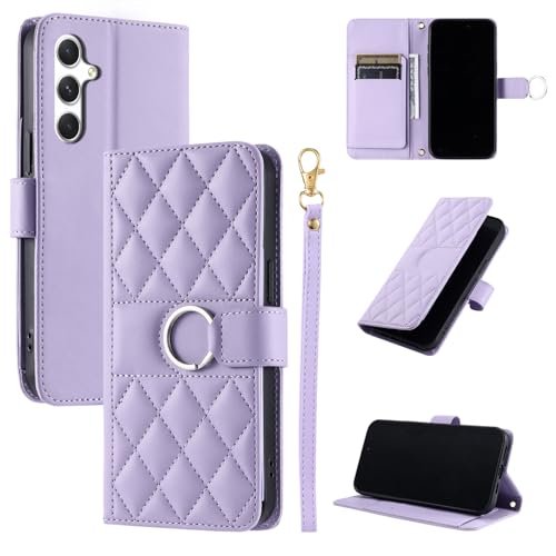 TEDTIKJT Handyhülle für Samsung Galaxy A15 4G 5G 6.5" Hülle Premium PU Leder Klapphülle mit Doppelschichtiger Kartenschlitz Standfunktion Schutzhülle Hülle für Samsung Galaxy A15 Cover,Lila von TEDTIKJT