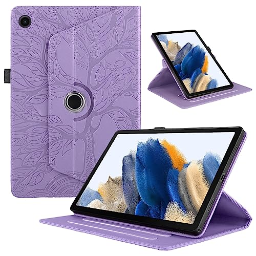 TEDTIKJT Tablet Hülle für Samsung Galaxy Tab A9 Plus 11 Zoll (SM-X210/X215/X216B) PU Leder 360°Drehbar Multi-Winkel Ständer Baum Flip Cover für Galaxy Tab A9+ Schutzhülle,Violett von TEDTIKJT