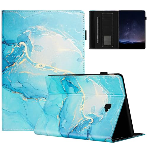 TEDTIKJT Hülle für Samsung Galaxy Tab A 10.1 2016 (SM-T580/T585) Klappen Schutzhülle PU Leder Mit Kartenschlitz Ständer Stoßfest Tasche Tablet Flip Cover Schutzhülle,Galaktischer Marmor Grün von TEDTIKJT