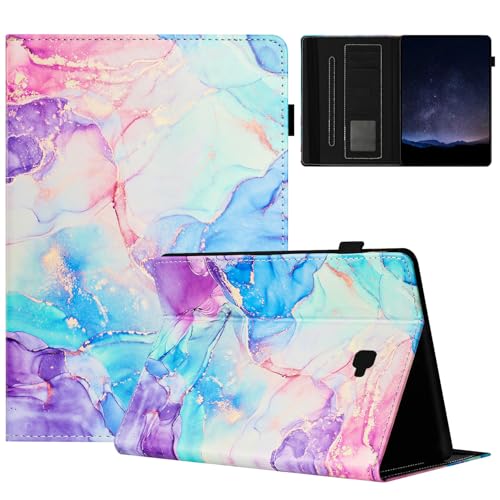 TEDTIKJT Hülle für Samsung Galaxy Tab A 10.1 2016 (SM-T580/T585) Klappen Schutzhülle PU Leder Mit Kartenschlitz Ständer Stoßfest Tasche Tablet Flip Cover Schutzhülle,Galaktischer Marmor Lila Blau von TEDTIKJT