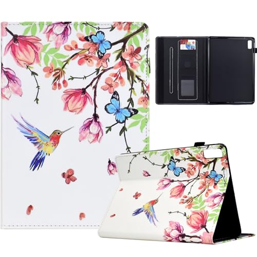 TEDTIKJT Hülle für Tablet Lenovo Tab M9 9" Hülle TB-310FU Schutzhülle PU Leder Flip Cover mit Kartenschlitz Ständer Tablet Cover Lenovo Tab M9 Schutzhülle,Blumen und Vögel von TEDTIKJT