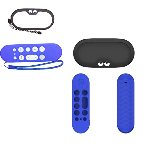 TEHAOUU Silikon Schutzhülle für Google TV Streamer 4K & Remote Protection Cover Anti-Slipping Anti-Scratch Staubdicht Wasserdicht Aufprallschutz Set mit Lanyard (Blau) von TEHAOUU