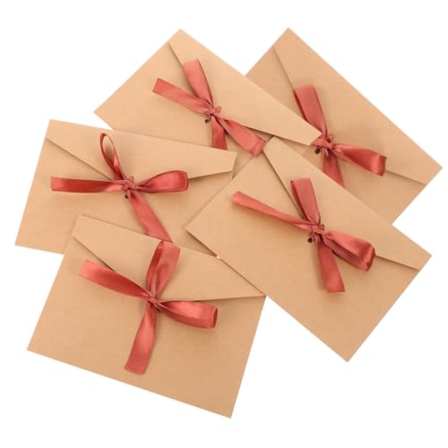 TEHAUX 10 Stück Postkartenumschläge Mit Fliege Verdickte Einladungshüllen Für Zur Taufe Geburtstag Und Einschulung Elegante Briefumschläge Für Blumensamen Und Gastgeschenke von TEHAUX