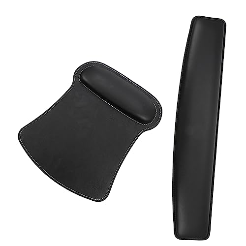 TEHAUX 2er Set Ergonomisches Mauspad Mit PU Oberfläche Und Weicher Handgelenkauflage Rutschfestes Computer Mat Für Büro Und Gaming von TEHAUX