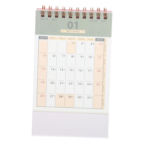 Tischkalender 2025 notizbuch büro Mini-Tischkalender 2024 Mini-Monatskalender für den täglichen Gebrauch dekorativer Monatskalender Papier Rosa TEHAUX von TEHAUX