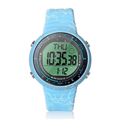 TEKMAGIC Jungen Mädchen Digitale Sportuhr zum Schwimmen und Tauchen 100m Wasserdicht mit Funktionen Wecker, Stoppuhr, Chronograph, Countdown, Timer, Dualzeit, 12 oder 24 Stunden Format, Silikonband von TEKMAGIC