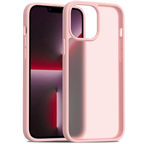 TENOC Handyhülle Kompatibel mit iPhone 13 Pro, Rosa Hülle Transluzent Schutzhülle Bumper Matte Hard Back Cover für 56,1 Zoll von TENOC