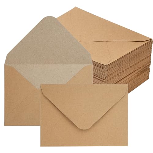 50 Braun Briefumschläge DIN B6, 130 g/m² Kraftpapier Umschläge, 17.6x12.5 cm Einladungumschläge, Pocketfold blanko Kraft-Papier Karten, für Geburtstagskarten, Einladungen, Grußkarten von TESSTSY