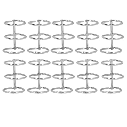 10pcs 3 Ringe Metall Lose Blattbindemittel Ringe, Edelstahlbuchringe für Fotoalbum, Notebook, Travel Diary and Craft -Bindungsstacheln (25mm) von TEUOPIOE