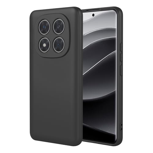 TEYYOS Hülle Weich Silikon für Xiaomi Redmi Note 14 Pro Plus 5G/Note 14 Pro+, Premium Ultradünn Flüssigsilikon Schutzhülle, DREI Schichten Stoßfest Handyhülle, Schwarz von TEYYOS