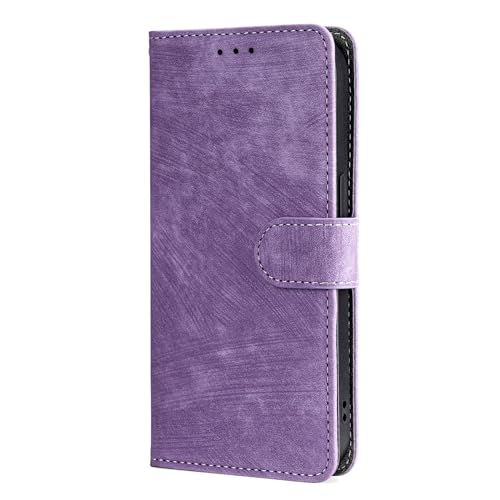 TEYYOS Klapp Handyhülle für Xiaomi Redmi Note 13 Pro 5G, RFID Funktion Handyhülle, PU Leder Hülle mit 3 Kartenfächer, Schutzhülle Case Tasche Magnetverschluss Flip Cover - Lila von TEYYOS