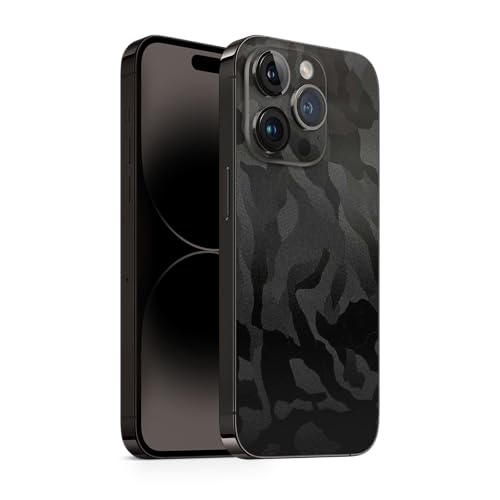 TF Skins kompatibel mit iPhone 15 Pro, Skin Schutzfolie für die Rückseite, super dünn und resistent (Shadow Black) von TF Skins