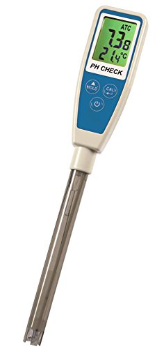 TFA Dostmann Check pH Messgerät ATC Wasserqualitätskontrolle, HOLD-Funktion, ph-Wert, Temperatur, inkl Behälter mit Aufbewahrungslösung für Elektrode, L 225 x B 35 x H 20 mm, silber von TFA Dostmann