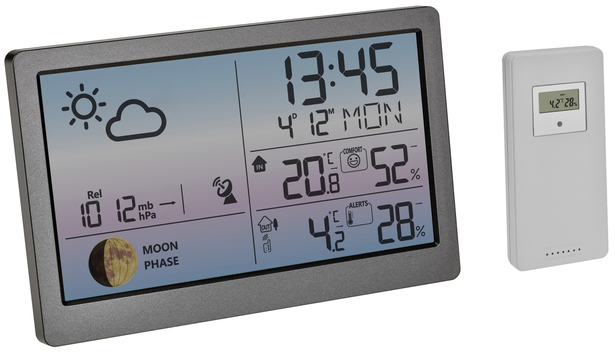 TFA Funk-Wetterstation LUNA SKY, 35.1169.10, grau von TFA