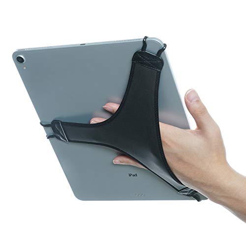 TFY Handschlaufen-Halter, Fingergriff mit weichem PU, kompatibel mit iPad Pro 12,9 Zoll und mehr (schwarz) von TFY
