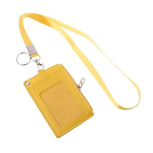 Badge Holder Id Card, Modischer Business-Kreditkarten-Ausweis-Münzenhalter, Umhängeband, Schlüsselband, Schlüsselanhänger, Namensschild-Ausweishalter(Giallo) von TGDGFKIAS