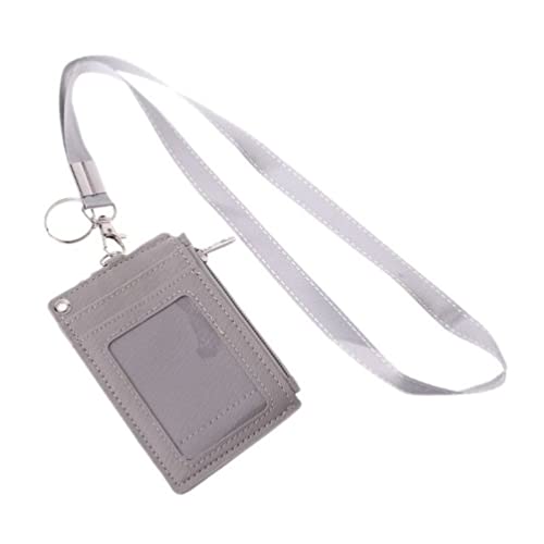 Badge Holder Id Card, Modischer Business-Kreditkarten-Ausweis-Münzenhalter, Umhängeband, Schlüsselband, Schlüsselanhänger, Namensschild-Ausweishalter(Gris) von TGDGFKIAS