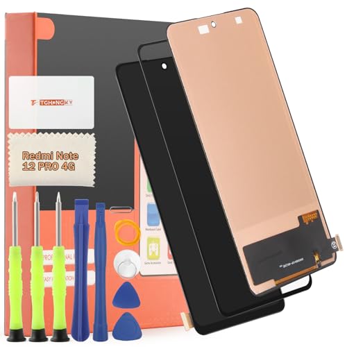 TGHongKy Display für Xiaomi Redmi Note 12 PRO 4G Bildschirm Ersatz für Redmi Note 12 PRO 4G LCD Ersatz Sensor Glas Touchscreen-Digitalisierer Panel Assembly mit Reparaturwerkzeug - [Schwarz] von TGHongKy