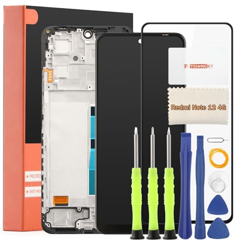 TGHongKy für Xiaomi Redmi Note 12 4G Display für Redmi Note 12 4G LCD Ersatzbildschirm ErsatzPanel Touch Digital Komplette Assembly mit Werkzeug-Kit - [Schwarz mit Rahmen] von TGHongKy