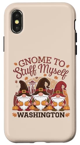 Hülle für iPhone X/XS Gnome To Stuff Myself Washington Thanksgiving Herbst von THANKSGIVING GNOMES FALL SEASON States