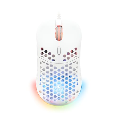 The G-Lab - Kult Oxygen – kabellose Gaming-Maus mit hoher Leistung, 12.800 DPI – langer Akku, RGB 100% anpassbar, 6 programmierbare Tasten, beidhändig verwendbar, Weiß – 2024 von THE G-LAB